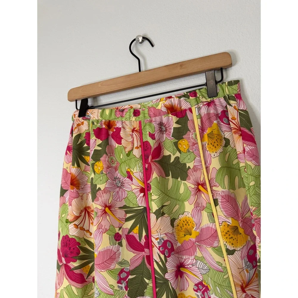 Vintage 90's Requirements - Tropical Floral Skirt Knee to Midi Length Vacation